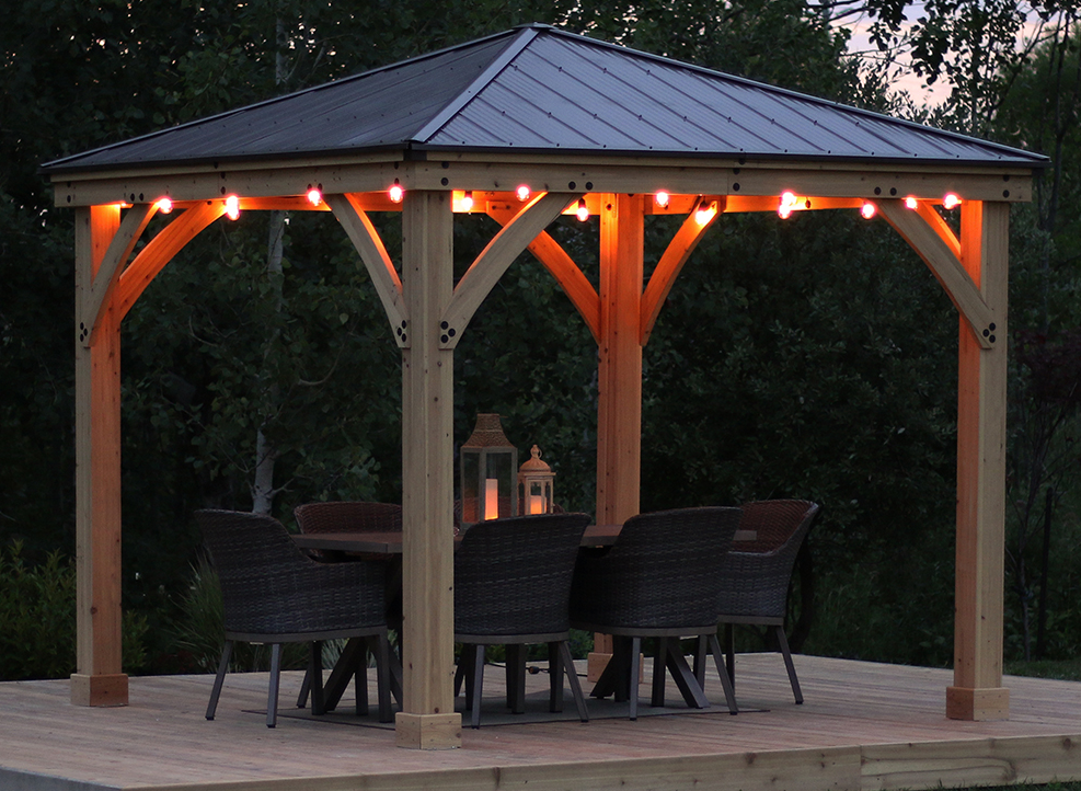Shade structures like pergolas or gazebos, offered by companies like Yardistry
